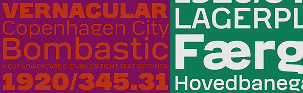 Dane typeface specimen